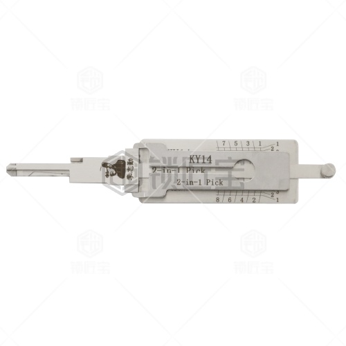 李志勤-KY14韩国起亚汽车锁读齿开启二合一工具-平铣  李氏二合一